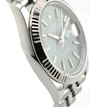 Rolex Datejust 41 Jubilee Green Dial Stick Markers 904l Steel 18k White Gold Fluted Bezel 41mm Swiss Replica Superclone