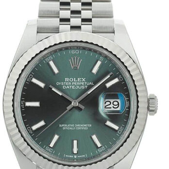 Rolex Datejust 41 Jubilee Green Dial Stick Markers 904l Steel 18k White Gold Fluted Bezel 41mm Swiss Replica Superclone