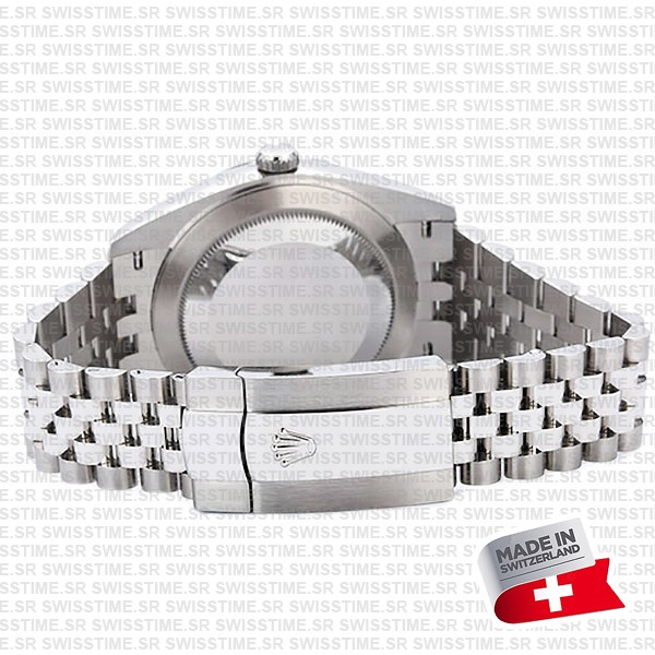 Rolex Datejust 41 Jubilee Green Dial Stick Markers 904l Steel 18k White Gold Fluted Bezel 41mm Swiss Replica Superclone