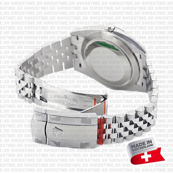 Rolex Datejust 41 Jubilee Green Dial Stick Markers 904l Steel 18k White Gold Fluted Bezel 41mm Swiss Replica Superclone