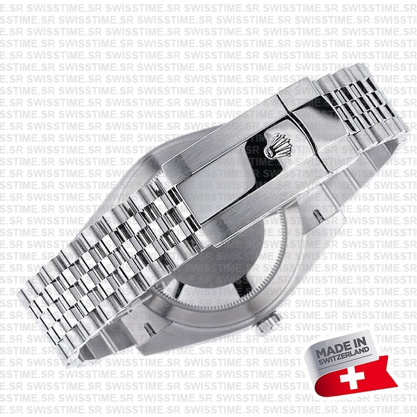 Rolex Datejust 41 Jubilee Green Dial Stick Markers 904l Steel 18k White Gold Fluted Bezel 41mm Swiss Replica Superclone