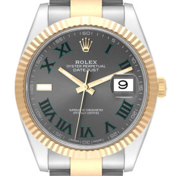 Rolex Datejust 41 Oyster 2-tone 18k Yellow Gold/904l Steel Wimbledon Slate Grey Roman Fluted Ref.126333 Swiss Replica Superclone