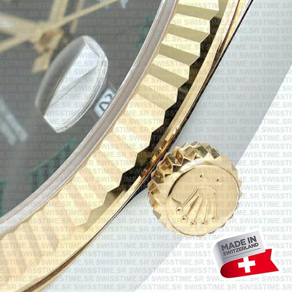 Rolex Datejust 41 Oyster 2-tone 18k Yellow Gold/904l Steel Wimbledon Slate Grey Roman Fluted Ref.126333 Swiss Replica Superclone