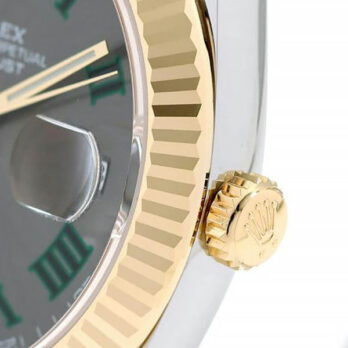 Rolex Datejust 41 Oyster 2-tone 18k Yellow Gold/904l Steel Wimbledon Slate Grey Roman Fluted Ref.126333 Swiss Replica Superclone