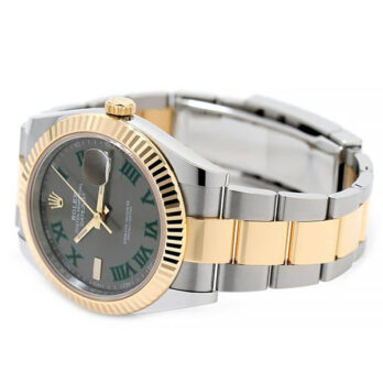 Rolex Datejust 41 Oyster 2-tone 18k Yellow Gold/904l Steel Wimbledon Slate Grey Roman Fluted Ref.126333 Swiss Replica Superclone