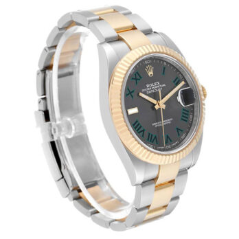 Rolex Datejust 41 Oyster 2-tone 18k Yellow Gold/904l Steel Wimbledon Slate Grey Roman Fluted Ref.126333 Swiss Replica Superclone