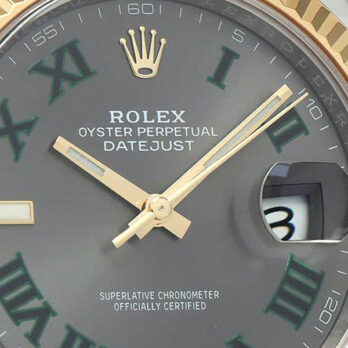 Rolex Datejust 41 Oyster 2-tone 18k Yellow Gold/904l Steel Wimbledon Slate Grey Roman Fluted Ref.126333 Swiss Replica Superclone