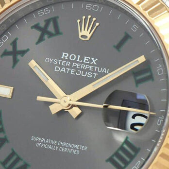 Rolex Datejust 41 Oyster 2-tone 18k Yellow Gold/904l Steel Wimbledon Slate Grey Roman Fluted Ref.126333 Swiss Replica Superclone