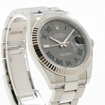Rolex Datejust 41 Oyster 904l Steel Wimbledon Slate Grey Roman Fluted Ref.126334 Swiss Replica Superclone