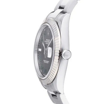 Rolex Datejust 41 Oyster 904l Steel Wimbledon Slate Grey Roman Fluted Ref.126334 Swiss Replica Superclone