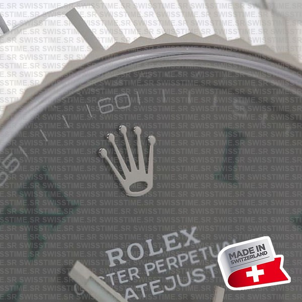 Rolex Datejust 41 Oyster 904l Steel Wimbledon Slate Grey Roman Fluted Ref.126334 Swiss Replica Superclone