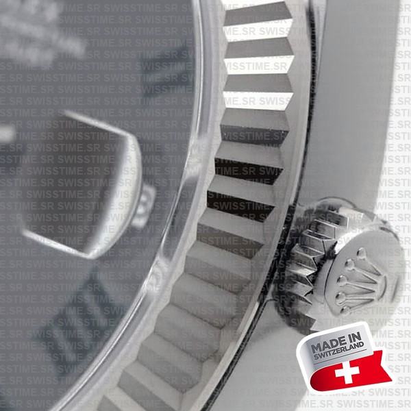 Rolex Datejust 41 Oyster 904l Steel Wimbledon Slate Grey Roman Fluted Ref.126334 Swiss Replica Superclone