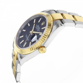 Rolex Datejust 41 Oyster 2-tone 18k Yellow Gold/904l Steel Fluted Bezel Black Dial Sticks Ref.126333 Swiss Replica Superclone