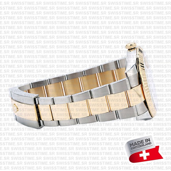 Rolex Datejust 41 Oyster 2-tone 18k Yellow Gold/904l Steel Fluted Bezel White Dial Sticks Ref.126333 Swiss Replica Superclone