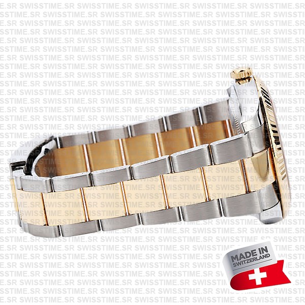 Rolex Datejust 41 Oyster 2-tone 18k Yellow Gold/904l Steel Fluted Bezel White Dial Sticks Ref.126333 Swiss Replica Superclone