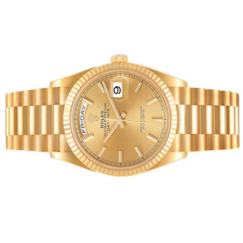Rolex Day-date 36mm Yellow 18k Gold Stick Markers Ref.128238 Swiss Made Replica Superclone