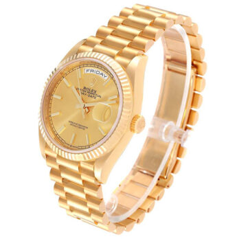 Rolex Day-date 36mm Yellow 18k Gold Stick Markers Ref.128238 Swiss Made Replica Superclone