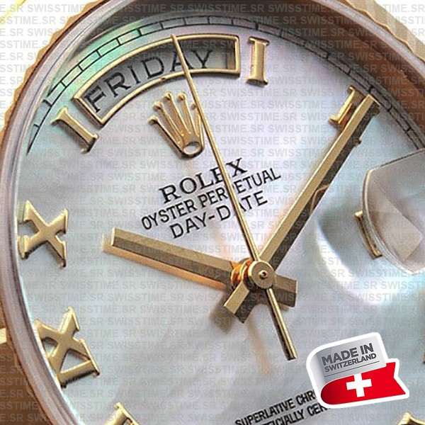 Rolex Day-date 36mm Yellow 18k Gold Stick Markers Ref.128238 Swiss Made Replica Superclone