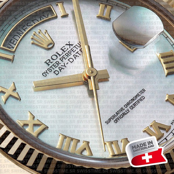 Rolex Day-date 36mm Yellow 18k Gold Stick Markers Ref.128238 Swiss Made Replica Superclone