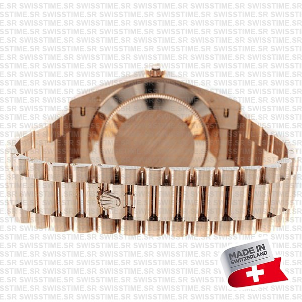 Rolex Day-date 40 18k Rose Gold Chocolate Diagonal Motif Ref.228235 Swiss Made Replica Superclone