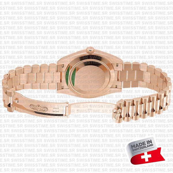 Rolex Day-date 40 18k Rose Gold Chocolate Diagonal Motif Ref.228235 Swiss Made Replica Superclone