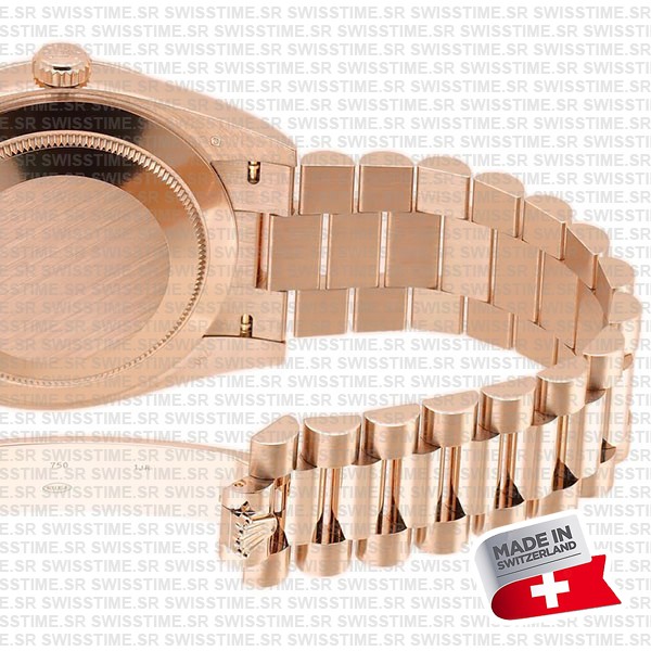 Rolex Day-date 40 18k Rose Gold Chocolate Diagonal Motif Ref.228235 Swiss Made Replica Superclone