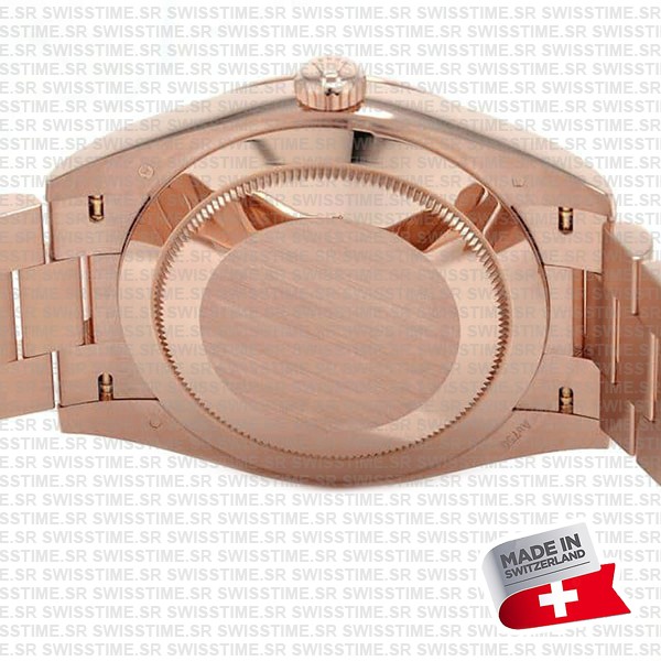 Rolex Day-date 40 18k Rose Gold Chocolate Diagonal Motif Ref.228235 Swiss Made Replica Superclone