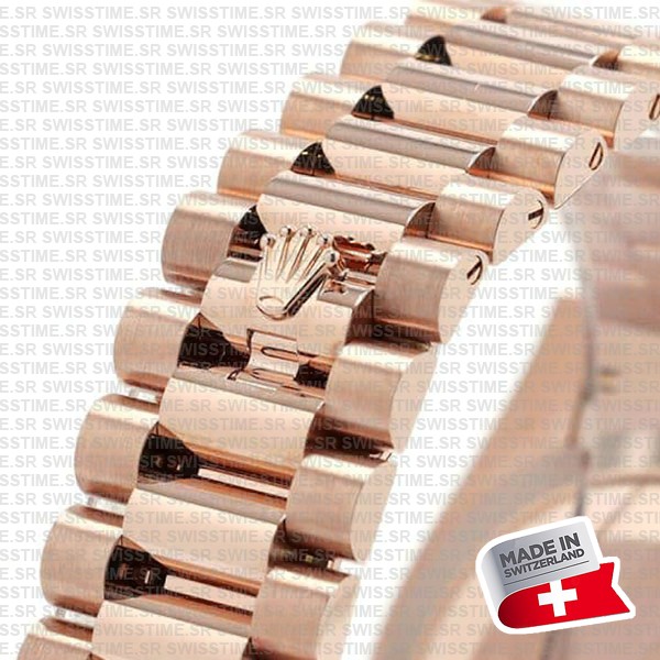 Rolex Day-date 40 18k Rose Gold Chocolate Diagonal Motif Ref.228235 Swiss Made Replica Superclone