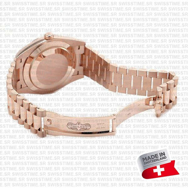 Rolex Day-date 40 18k Rose Gold Chocolate Diagonal Motif Ref.228235 Swiss Made Replica Superclone