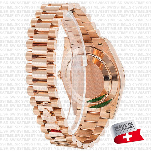 Rolex Day-date 40 18k Rose Gold Chocolate Diagonal Motif Ref.228235 Swiss Made Replica Superclone