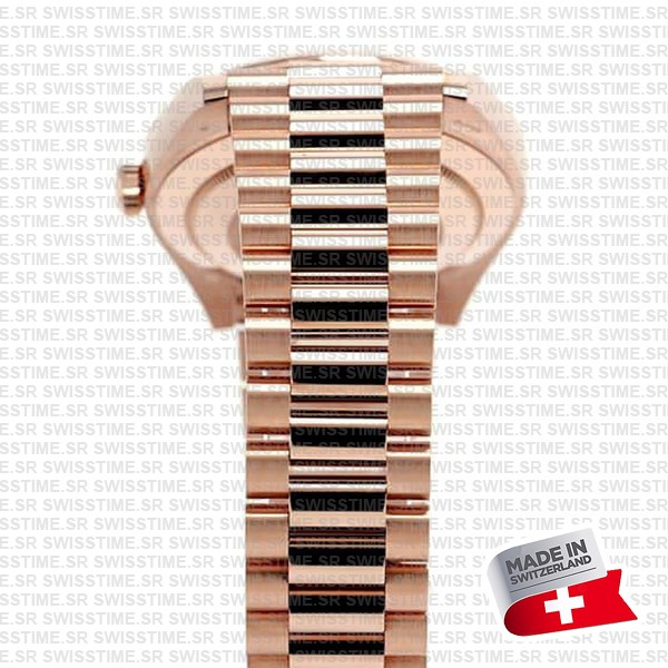 Rolex Day-date 40 18k Rose Gold Chocolate Diagonal Motif Ref.228235 Swiss Made Replica Superclone