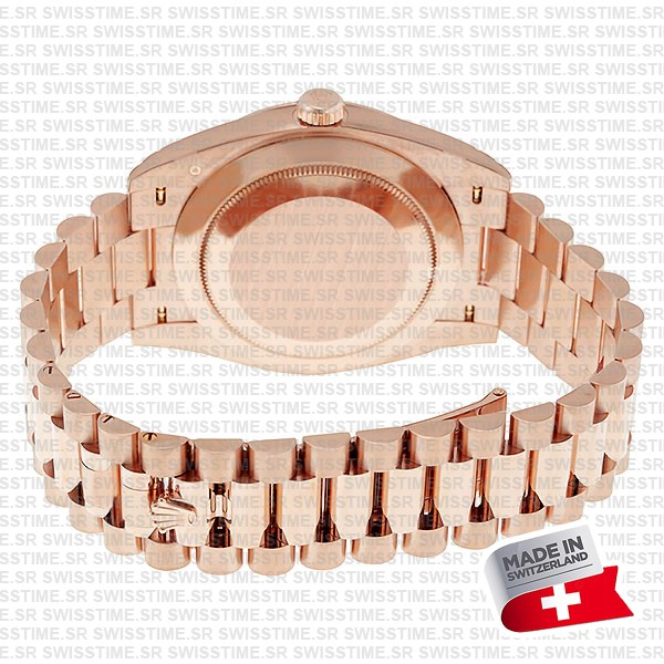 Rolex Day-date 40 18k Rose Gold Chocolate Diagonal Motif Ref.228235 Swiss Made Replica Superclone