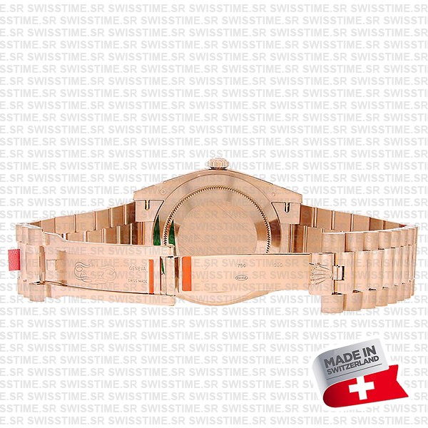 Rolex Day-date 40 18k Rose Gold Chocolate Diagonal Motif Ref.228235 Swiss Made Replica Superclone