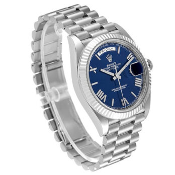 Rolex Day-date 40 White Gold Blue Roman