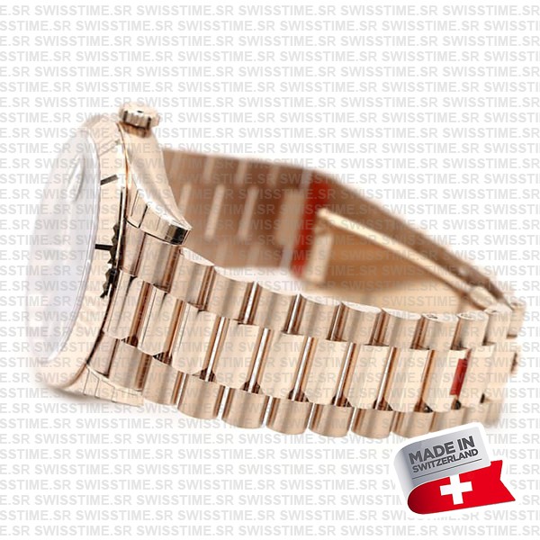 Rolex Day-date 40 18k Rose Gold Chocolate Diagonal Motif Ref.228235 Swiss Made Replica Superclone