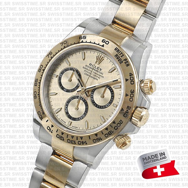 Rolex Cosmograph Daytona 2-tone 18k Yellow Gold/904l Steel Ref.126503 Gold Dial Stick Markers 40mm Cal.4131 Swiss Replica Super Clone New 2024 Model
