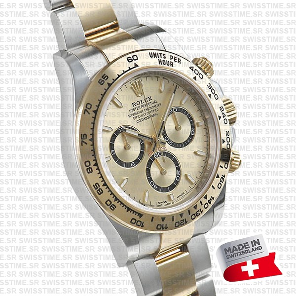 Rolex Cosmograph Daytona 2-tone 18k Yellow Gold/904l Steel Ref.126503 Gold Dial Stick Markers 40mm Cal.4131 Swiss Replica Super Clone New 2024 Model