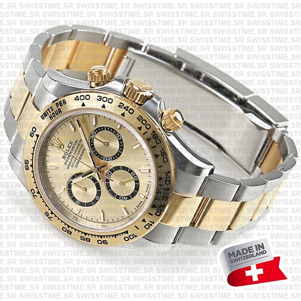 Rolex Cosmograph Daytona 2-tone 18k Yellow Gold/904l Steel Ref.126503 Gold Dial Stick Markers 40mm Cal.4131 Swiss Replica Super Clone New 2024 Model
