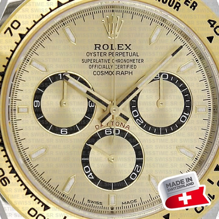 Rolex Cosmograph Daytona 2-tone 18k Yellow Gold/904l Steel Ref.126503 Gold Dial Stick Markers 40mm Cal.4131 Swiss Replica Super Clone New 2024 Model