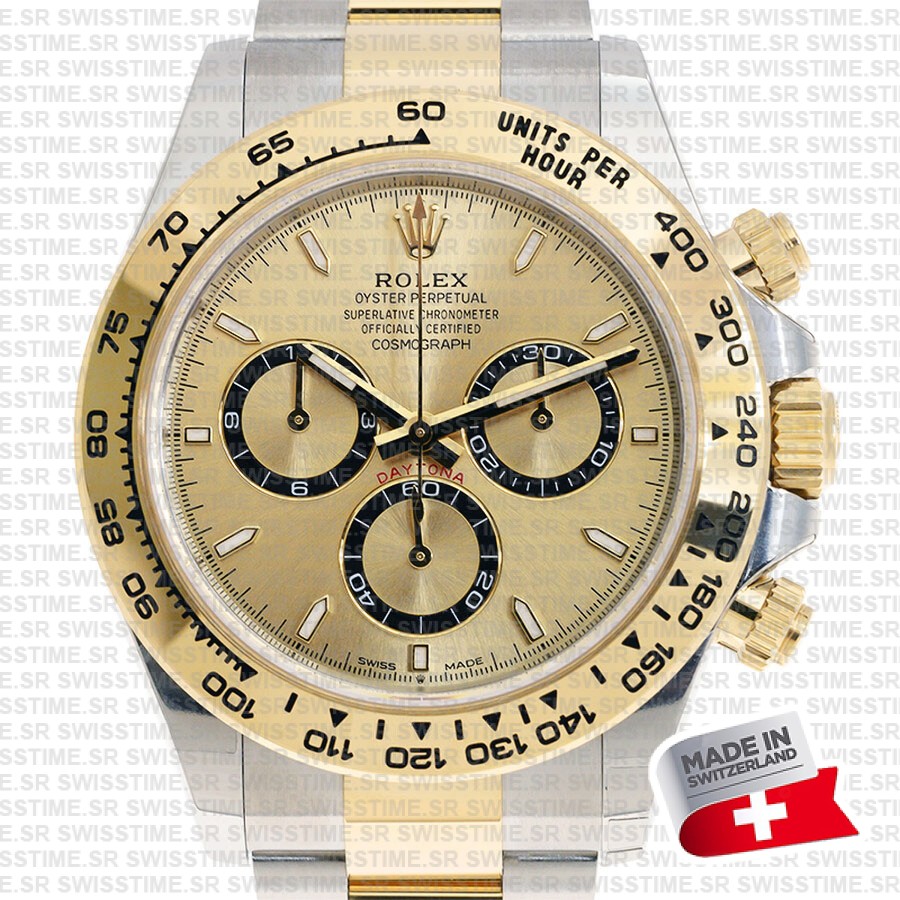 Rolex Cosmograph Daytona 2-tone 18k Yellow Gold/904l Steel Ref.126503 Gold Dial Stick Markers 40mm Cal.4131 Swiss Replica Super Clone New 2024 Model