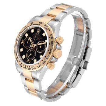 Rolex Cosmograph Daytona 2tone 18k Yellow Gold/904l Steel Black Diamond Dial 40mm 116503 Swiss Replica Watch