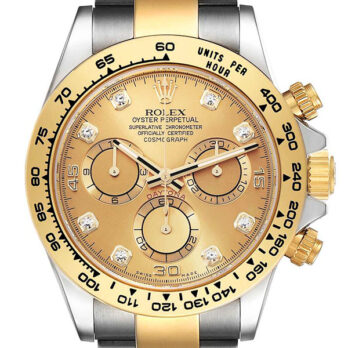 Rolex Cosmograph Daytona 2tone 18k Yellow Gold/904l Steel Diamond Gold Dial 40mm Ref:116503 Swiss Replica Watch
