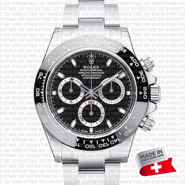 Rolex Daytona 2016 Ss Black Ceramic Bezel  40mm