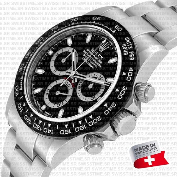 Rolex Daytona 2016 Ss Black Ceramic Bezel 40mm