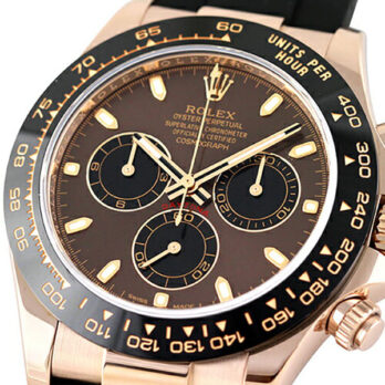 Rolex Daytona 18k Rose Gold Ceramic Bezel Chocolate Sticks Dial Rubber Band 40mm Ref.116515 Swiss Replica Superclone