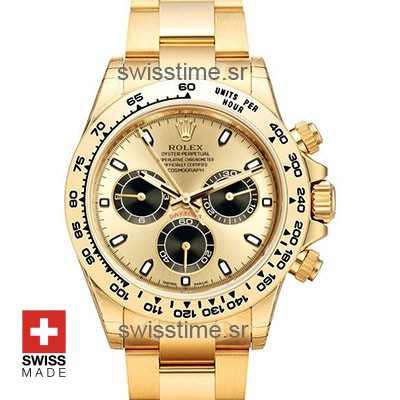 Rolex Daytona 18k Yellow Gold | Gold Panda Dial Replica watch