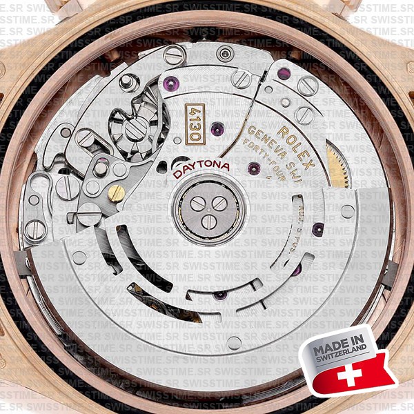 Rolex Daytona 18k Rose Gold Ceramic Bezel Chocolate Sticks Dial Rubber Band 40mm Ref.116515 Swiss Replica Superclone