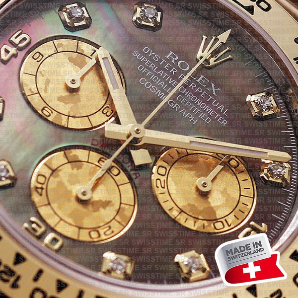 Rolex Cosmograph Daytona Two-tone 18k Yellow Gold/904l Steel Tahitian Mop Diamond Dial 40mm 116503 Swiss Replica Super Clone Watch