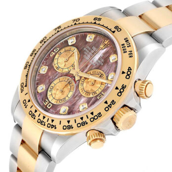 Rolex Cosmograph Daytona Two-tone 18k Yellow Gold/904l Steel Tahitian Mop Diamond Dial 40mm 116503 Swiss Replica Super Clone Watch