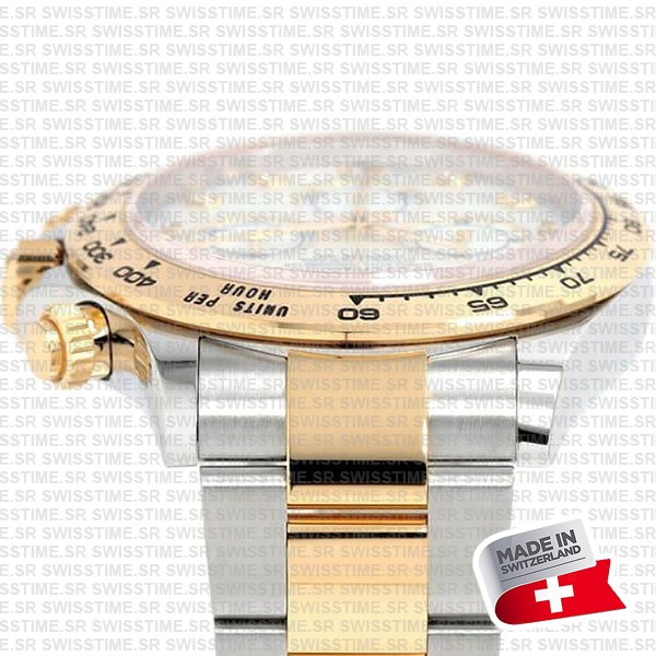 Rolex Cosmograph Daytona Two-tone 18k Yellow Gold/904l Steel White Mop Diamond Dial 40mm 116503 Swiss Replica Super Clone Watch